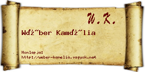 Wéber Kamélia névjegykártya